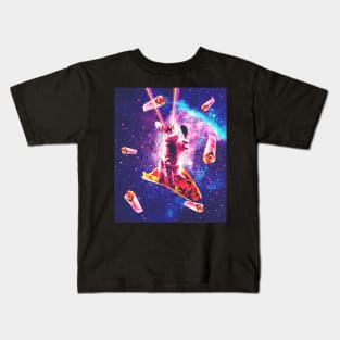 Outer Space Taco Cat - Rainbow Laser Eyes, Burrito Kids T-Shirt